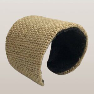 Vintage Burlap Cuff Bracelet Camel Tan 90s Y2K